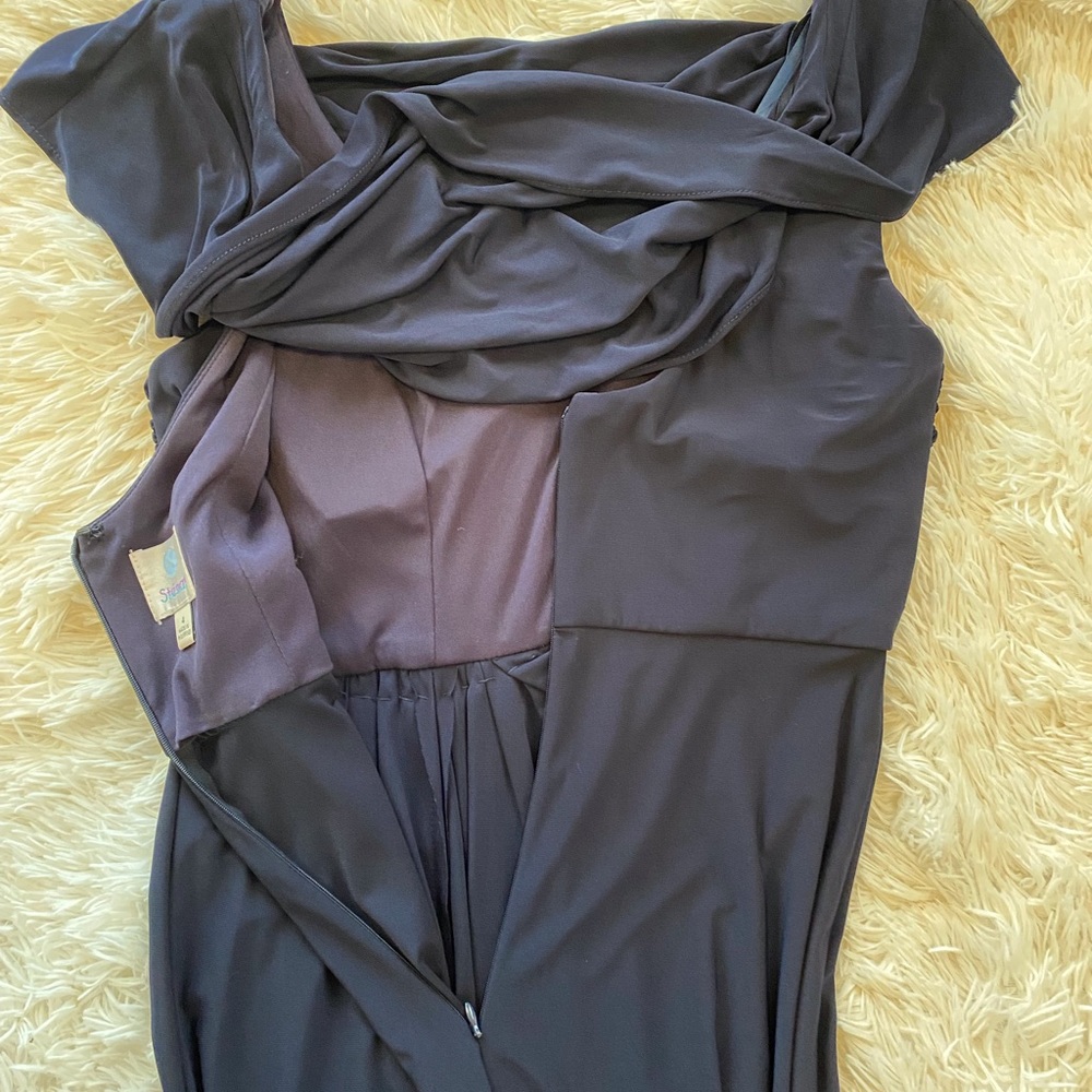 Cowl Neck A-Line Evening Dress - Picture 8 of 11